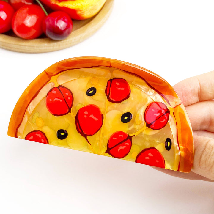Ham Pizza Hair Claw Clip