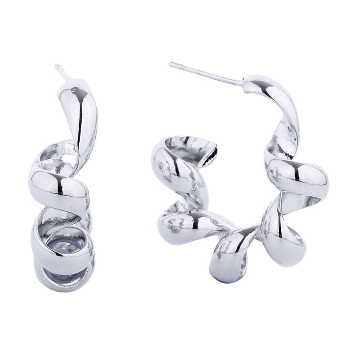 Telephone Cord Twisted Hoop Earring