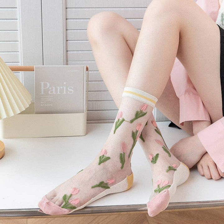 Tulip Floral Socks
