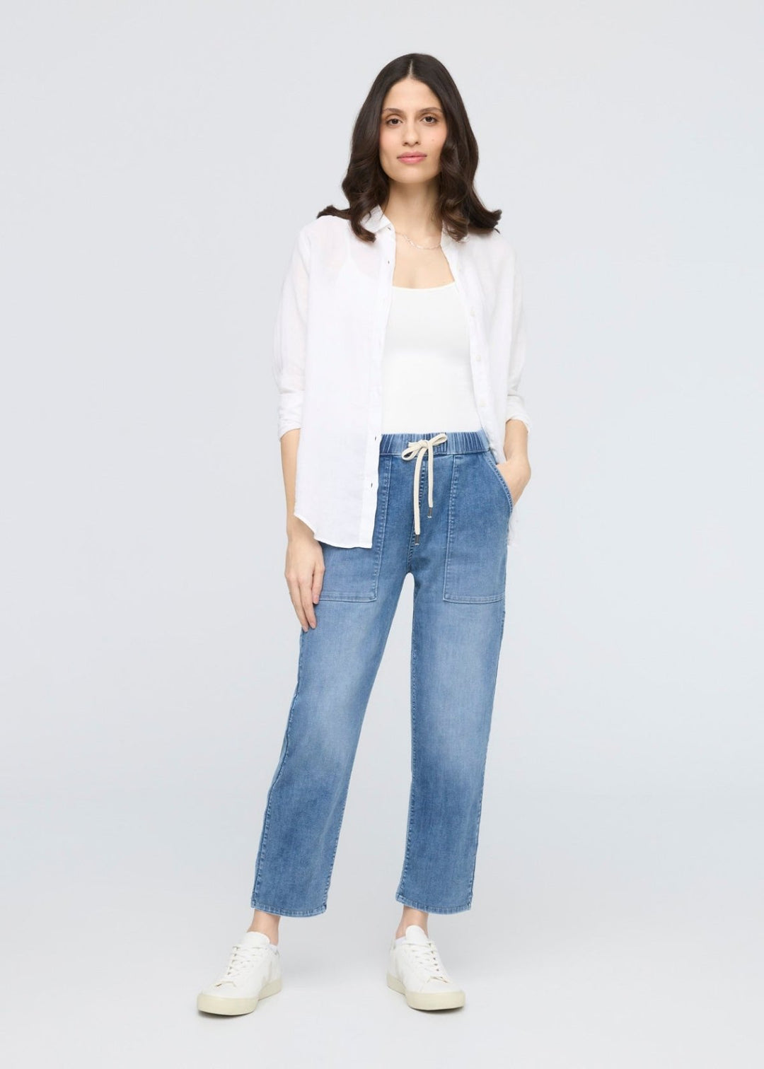 Du/er Performance Denim Lite Harbour Pant Light Stone