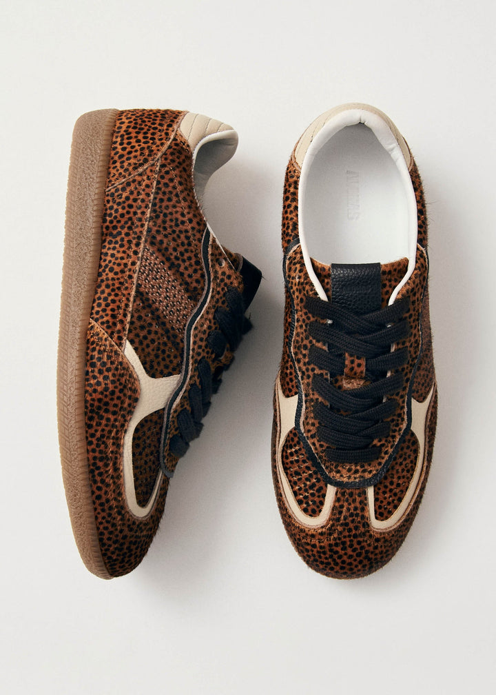 Alohas Calf Hair Leopard Print Sneakers