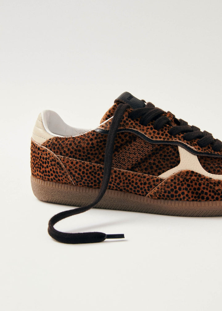 Alohas Calf Hair Leopard Print Sneakers