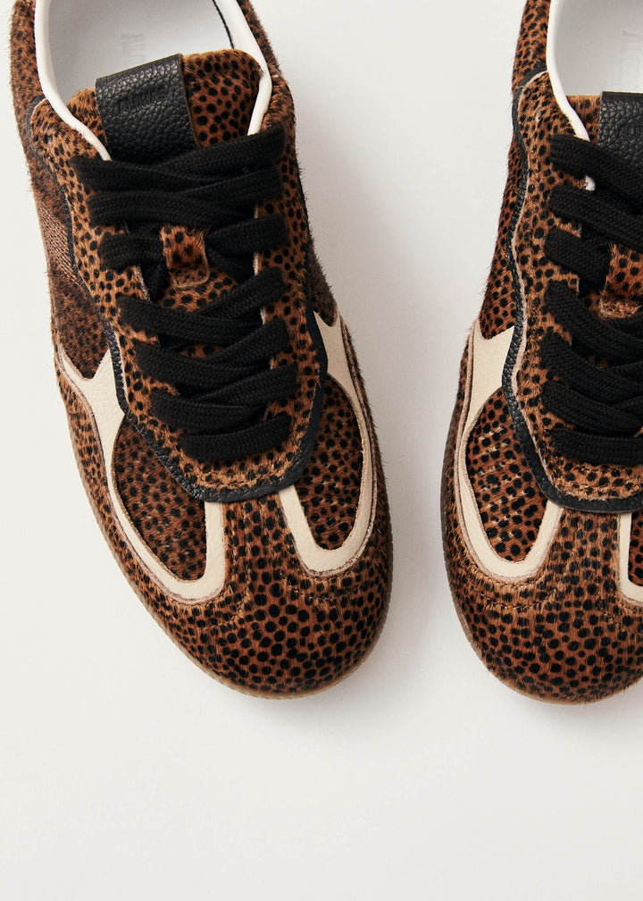 Alohas Calf Hair Leopard Print Sneakers