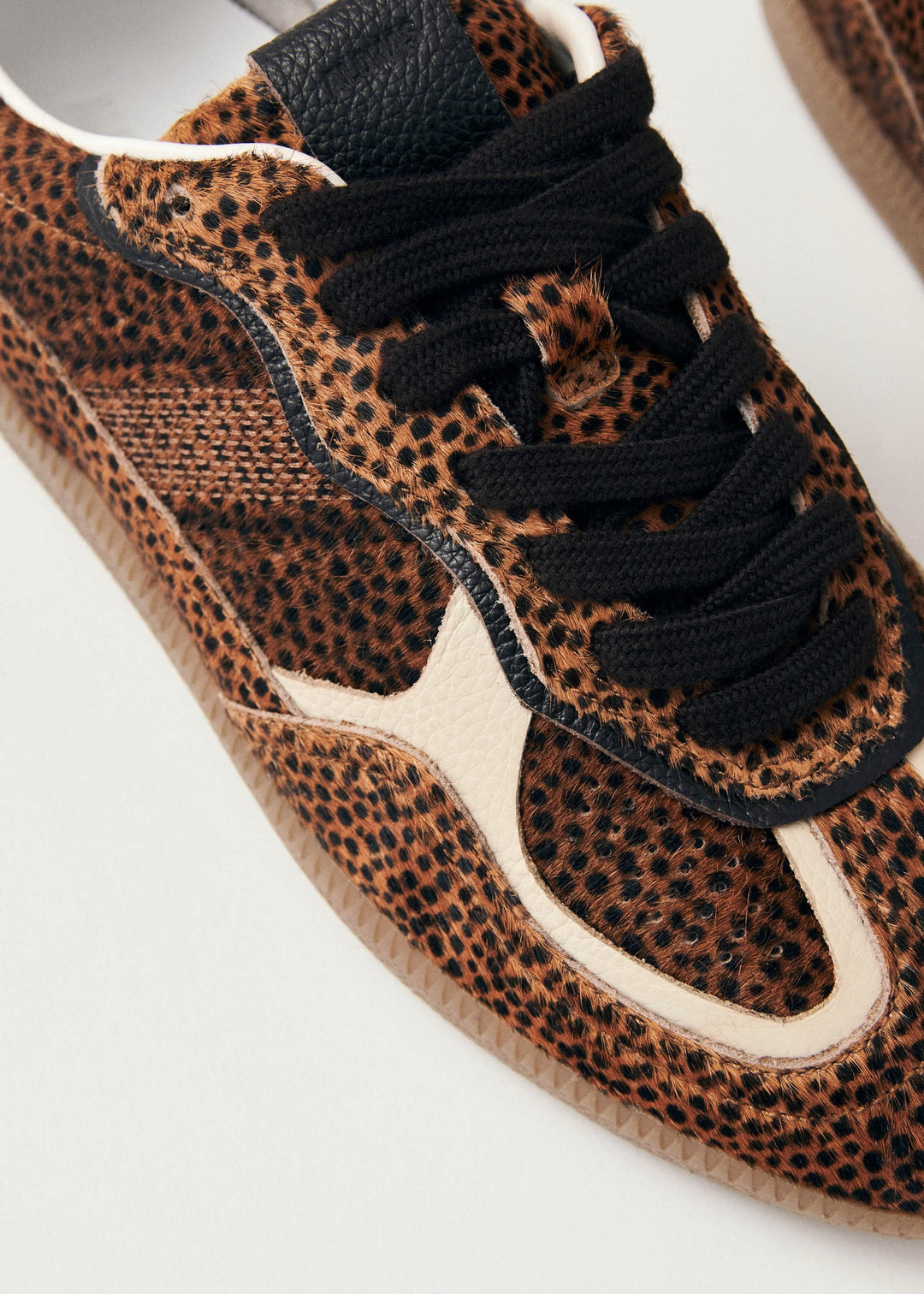 Alohas Calf Hair Leopard Print Sneakers