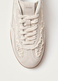 Alohas Crochet Cream Leather Sneakers