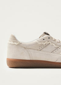Alohas Crochet Cream Leather Sneakers