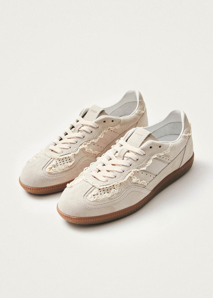Alohas Crochet Cream Leather Sneakers