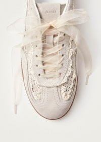 Alohas Crochet Cream Leather Sneakers