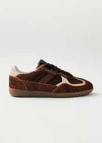 Alohas Calf Hair Leopard Print Sneakers