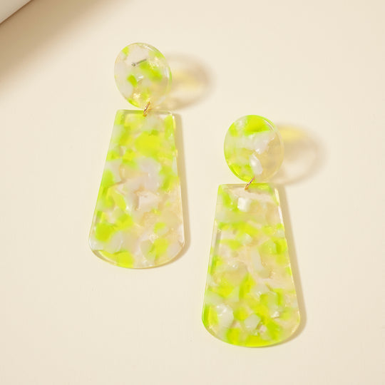 Neon Tortoise Drop Earrings