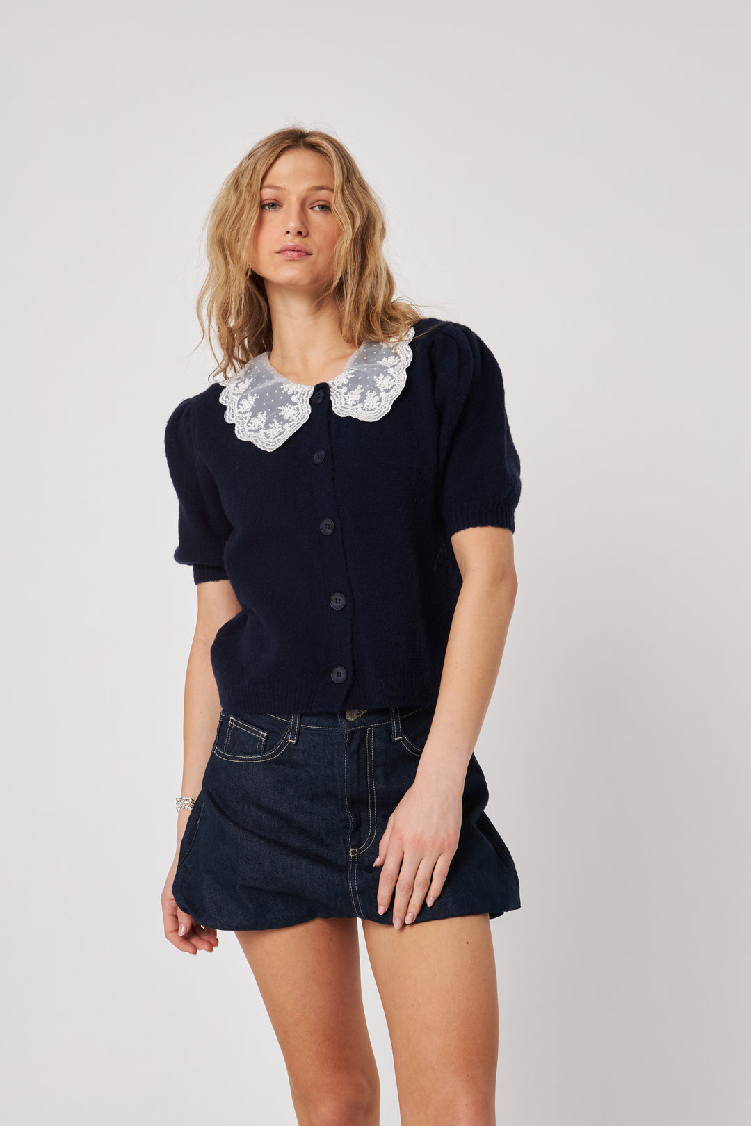 John + Jenn Lace Collar Knit