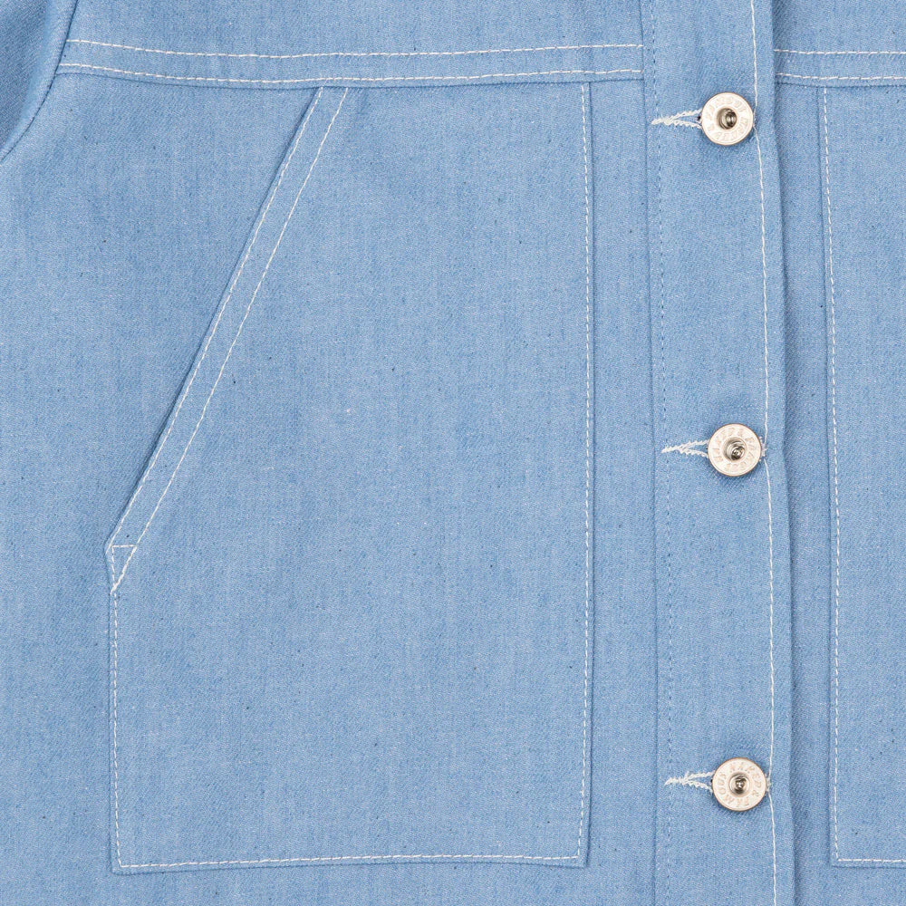 Naked and Famous Cropped Denim Jacket in Sakura Sky