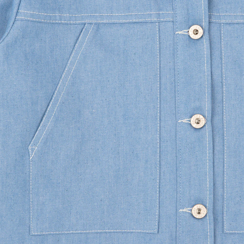Naked and Famous Cropped Denim Jacket in Sakura Sky