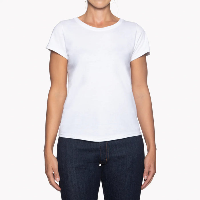 Naked and Famous Circular Knit Ballet Tee in White