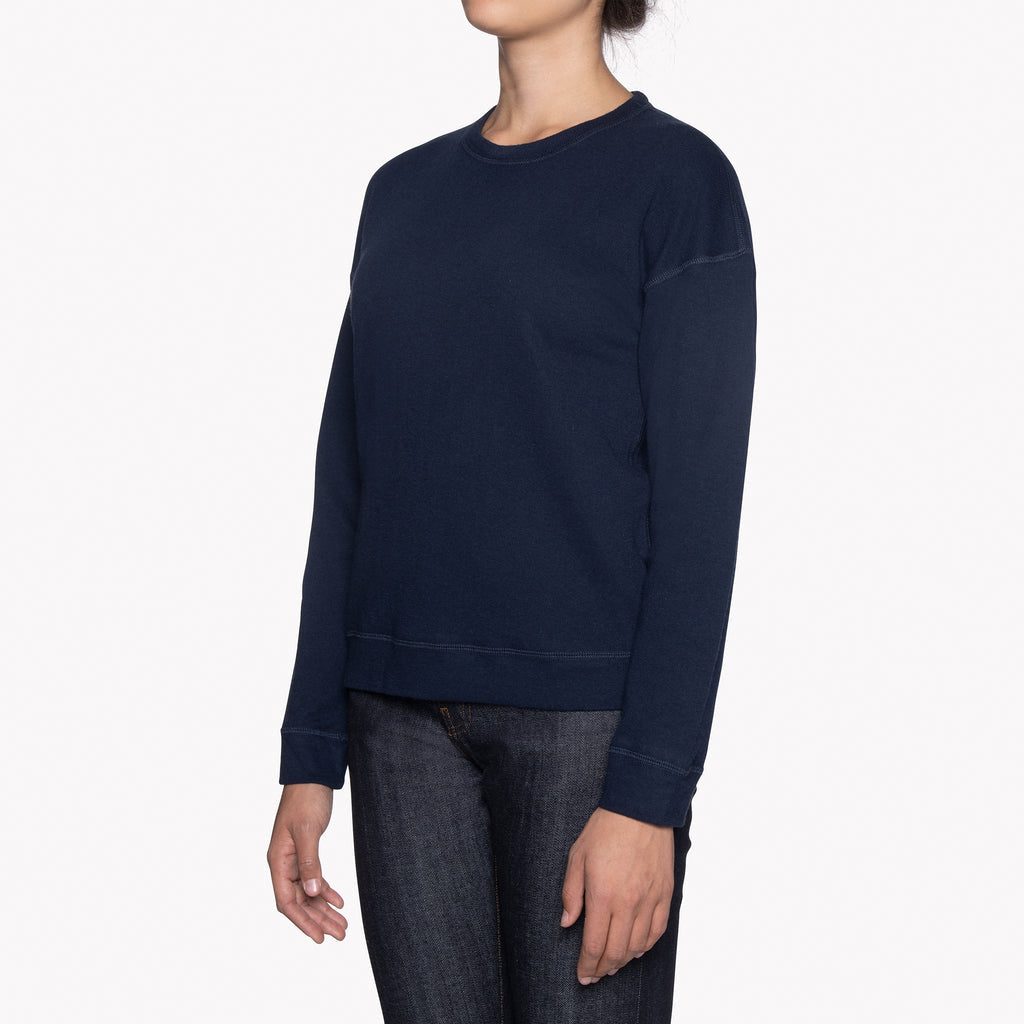 Naked & Famous Women's Weekend Crew Vintage Doubleface Navy