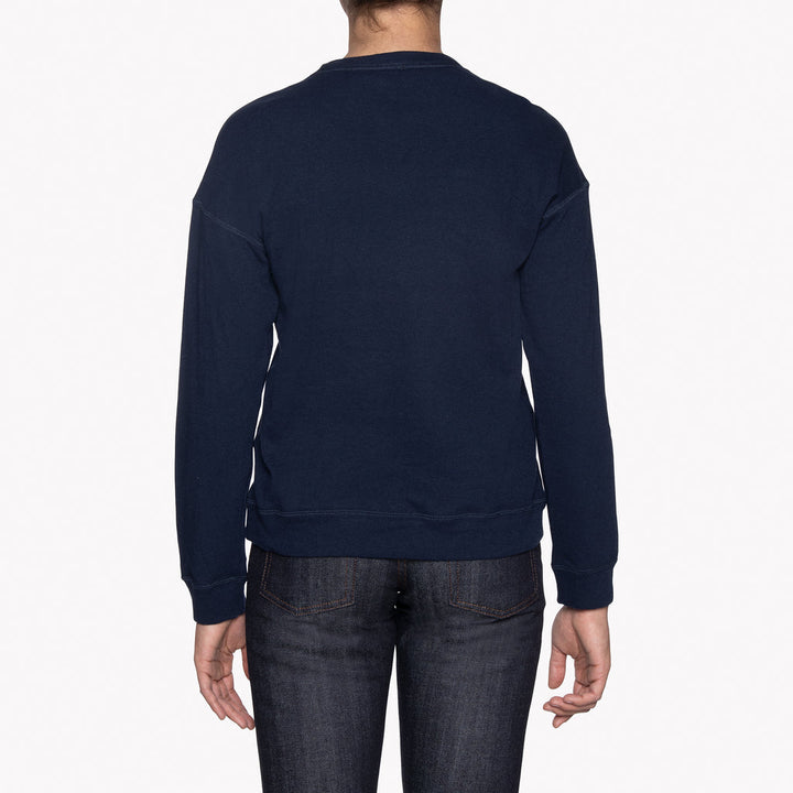 Naked & Famous Women's Weekend Crew Vintage Doubleface Navy