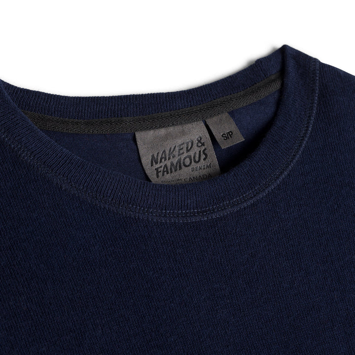 Naked & Famous Women's Weekend Crew Vintage Doubleface Navy