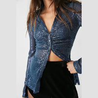Free People Sequin Shirtee