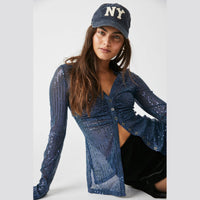 Free People Sequin Shirtee