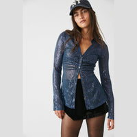 Free People Sequin Shirtee