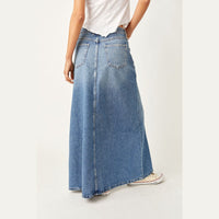 Free People Come As You Are Maxi Denim Skirt