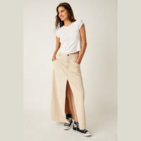 Free People Come As You Are Cord Maxi Skirt 