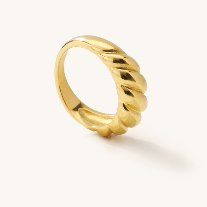 Gold Croissant Ring Waterproof