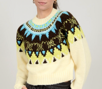 Lola's Room Fair Isle Cropped Knit Sweater