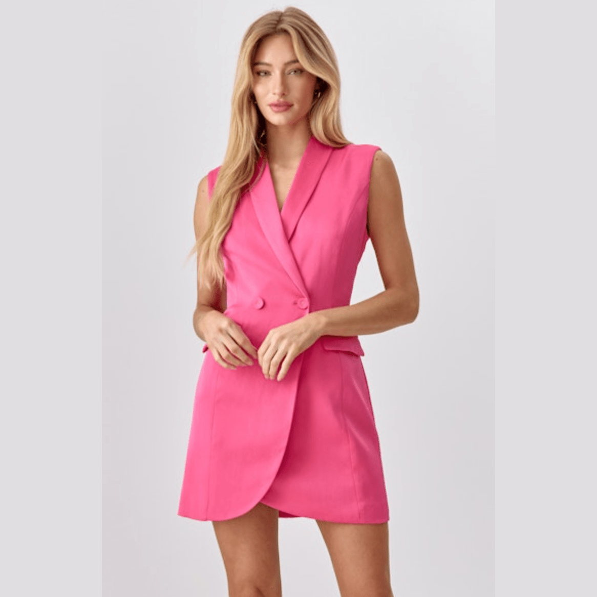 Adelyn Rae Sandra Sleeveles Blazer Dress 