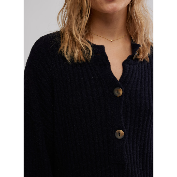 Free People Cocoa Henley Knit Sweater