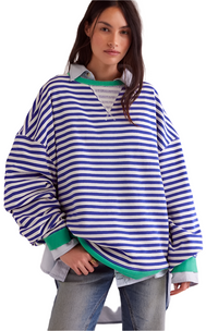 Free People Striped Crew Neck 