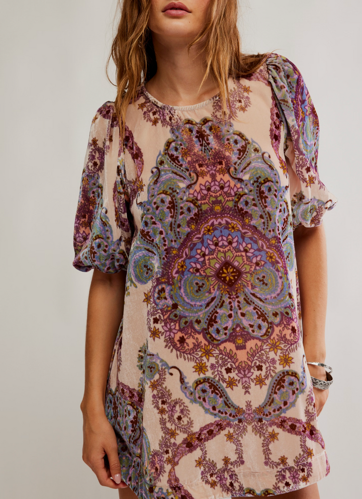 Free People Maye Printed Velvet Tunic
