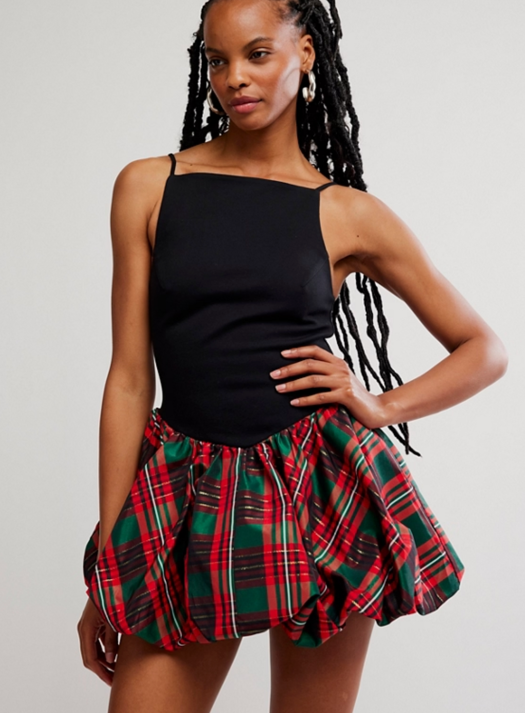 Free People Tinsel Kiss Plaid Mini Dress