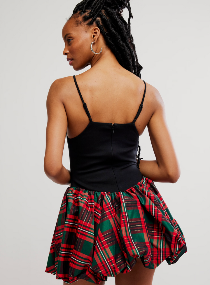 Free People Tinsel Kiss Plaid Mini Dress