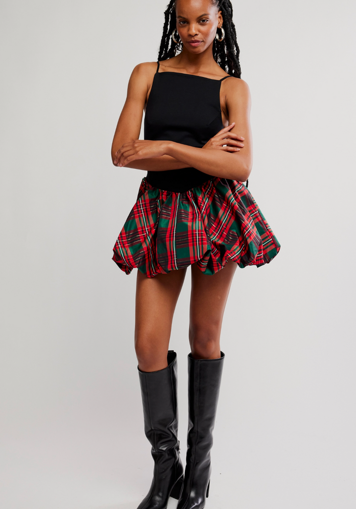 Free People Tinsel Kiss Plaid Mini Dress