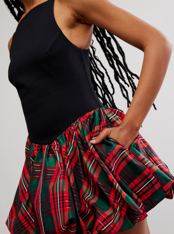 Free People Tinsel Kiss Plaid Mini Dress