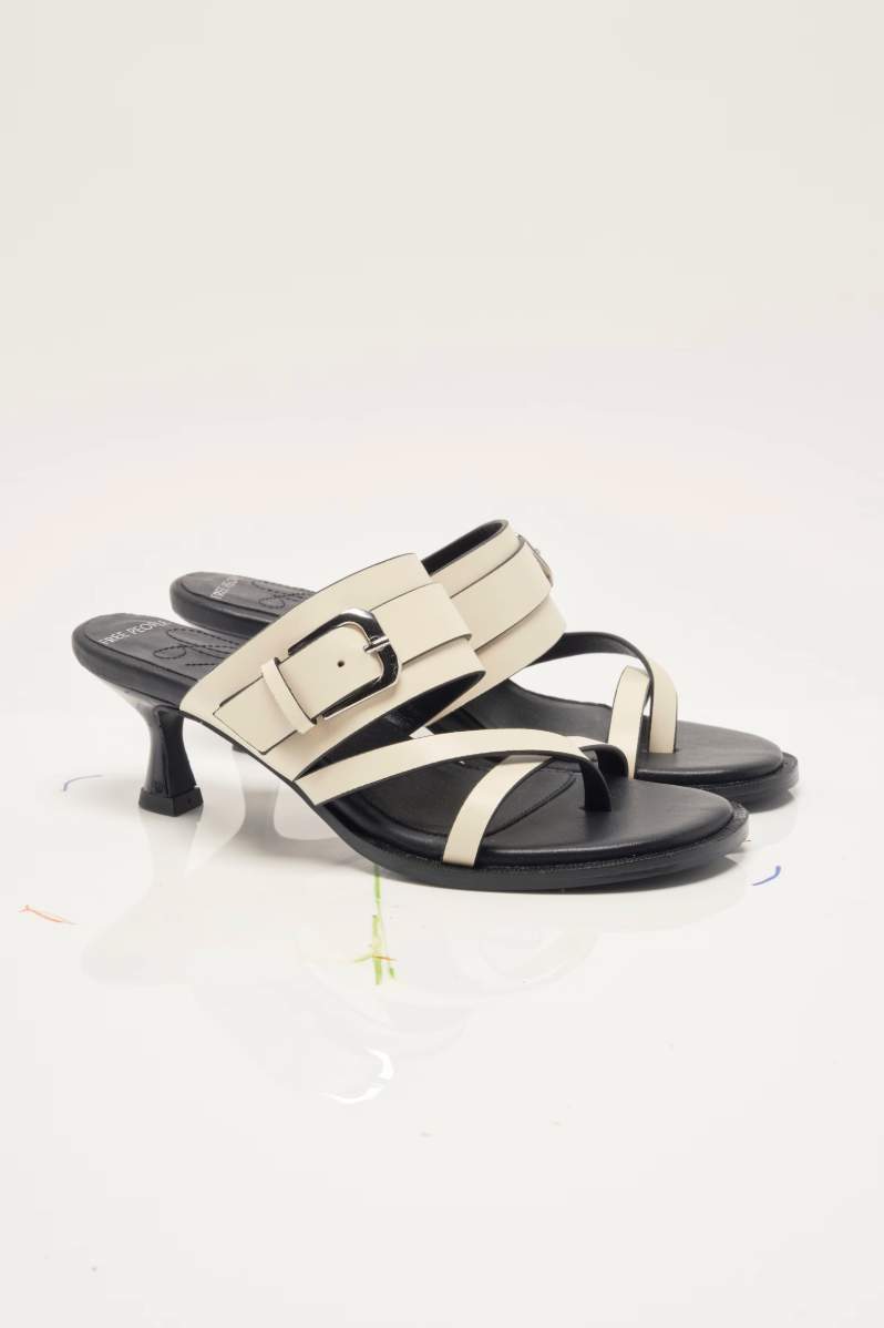 Free People Belted Heel Sandal Bone Leather