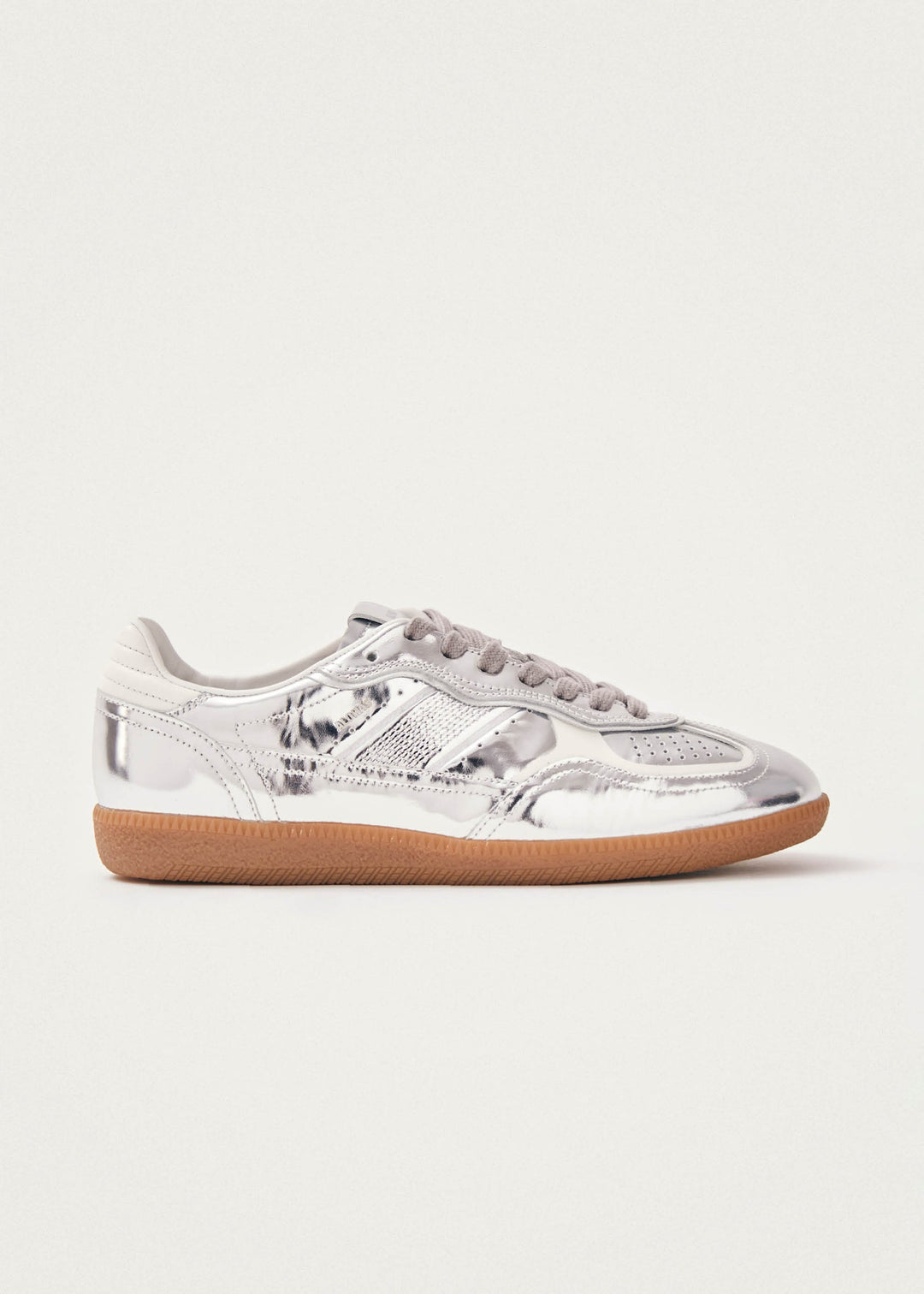 Alohas Shimmer Silver Cream Leather Sneakers