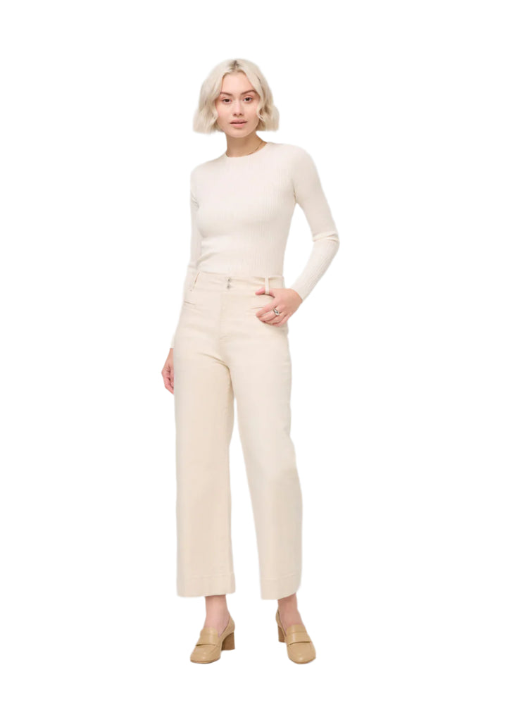 Du/er Lux Twill High Rise Trouser Ecru