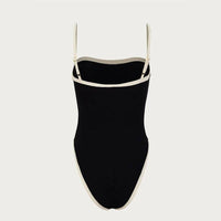 Simple Color Block Sexy One Piece Swimwear DPSW1114: Black / S