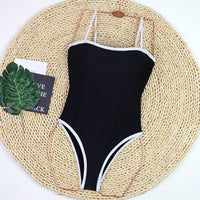 Simple Color Block Sexy One Piece Swimwear DPSW1114: Black / S