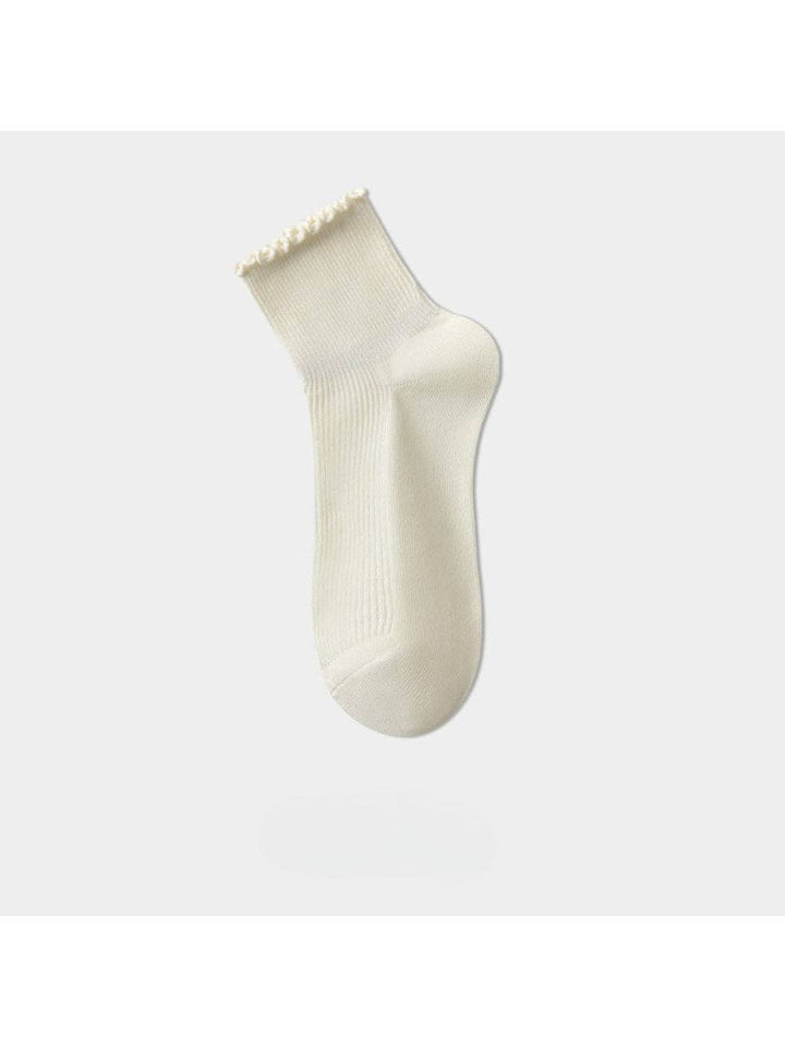 Ribbed Neutral Crew Socks
