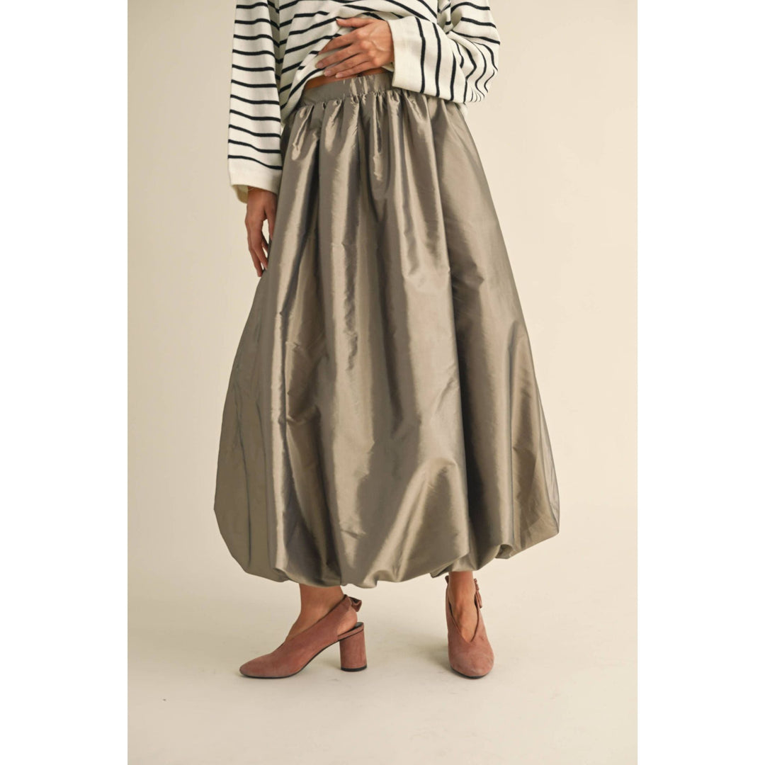 Metallic Ballon Long Skirt