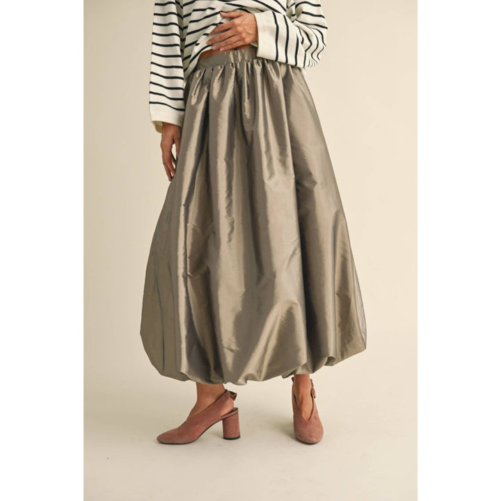 Metallic Ballon Long Skirt
