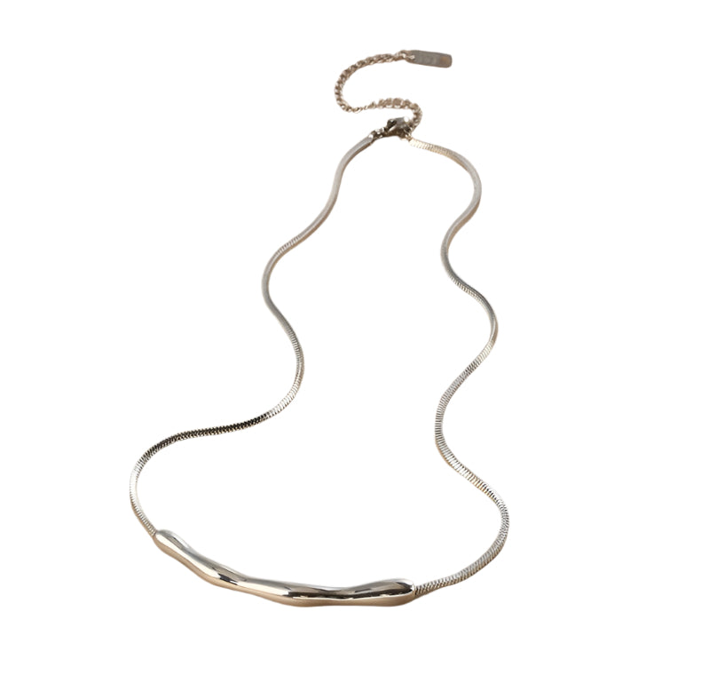 Ladies Silver Plated Snake Chain Necklace