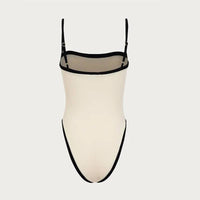 Simple Color Block Sexy One Piece Swimwear DPSW1114: Black / S