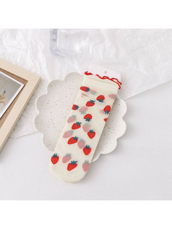 Sheer Fruit Crew Socks