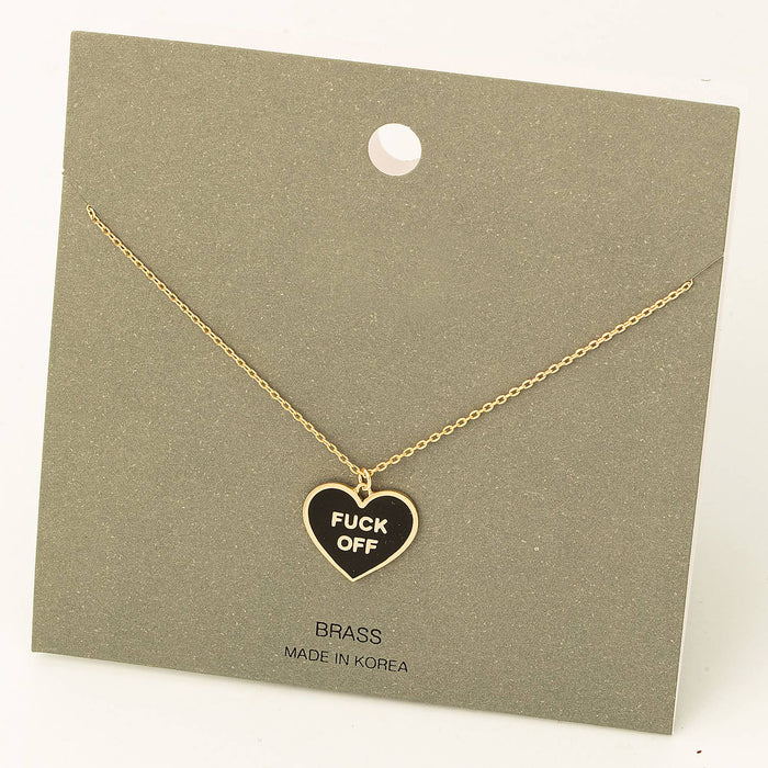 F*ck Off Heart Pendant Necklace