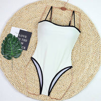 Simple Color Block Sexy One Piece Swimwear DPSW1114: Black / S