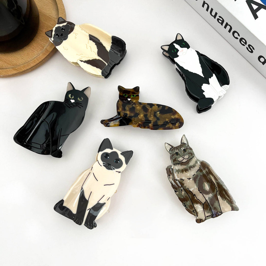 Sitting Cat Hair Claw Clip Collection, Animal Hair Clip: Ocelot